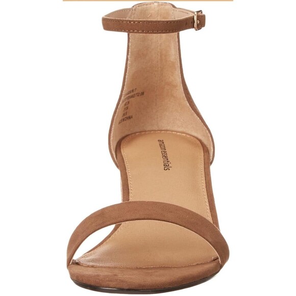 Amazon Essentials Women's Two Strap Heeled Suede Sandal Size 7.5 W New in Box - Picture 4 of 12